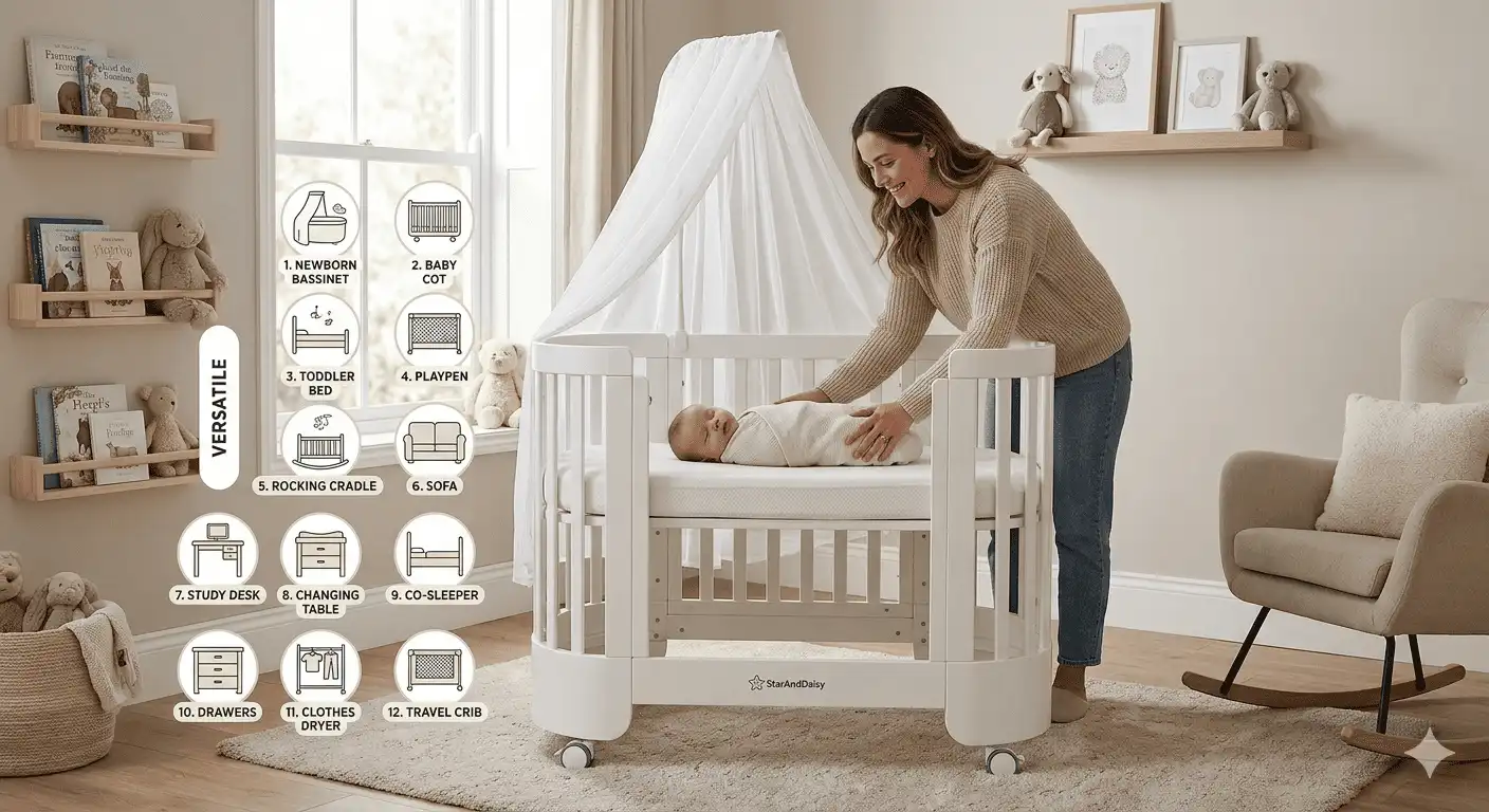 StarAndDaisy 12-in-1 Baby Cot — The Last Baby Bed You'll Ever Need to Buy